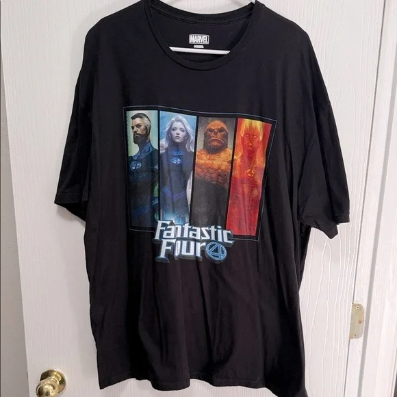 Marvel Black Fantastic Four Short Sleeve Tee Size 2XL - Picture 1 of 2